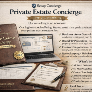 Professional consulting package on display